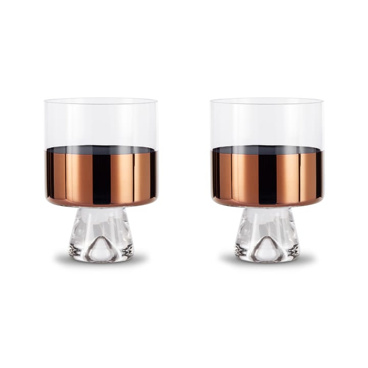 Tank Low Ball drinkglas 24 cl 2-pack - Clear-copper - Tom Dixon