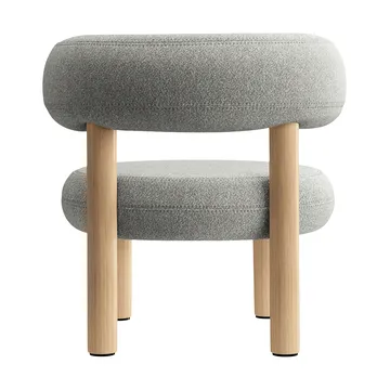 Vet loungestoel - Geborsteld natural wood & natural alpine boucle - Tom Dixon
