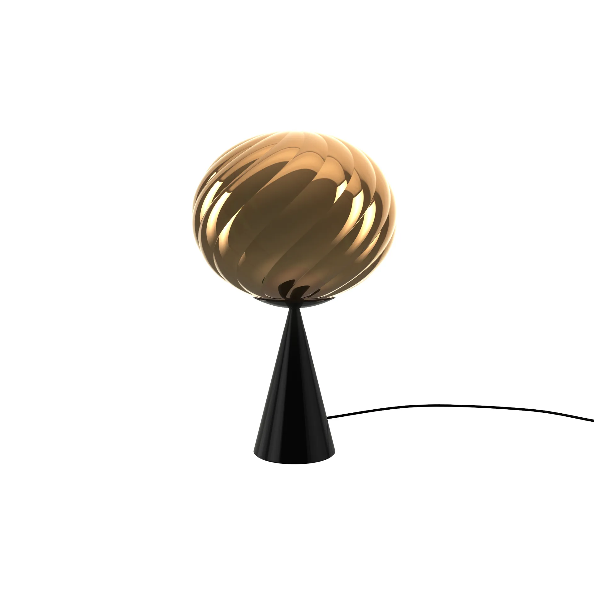 Whirl cone fat tafellamp, Goud-zwart Tom Dixon