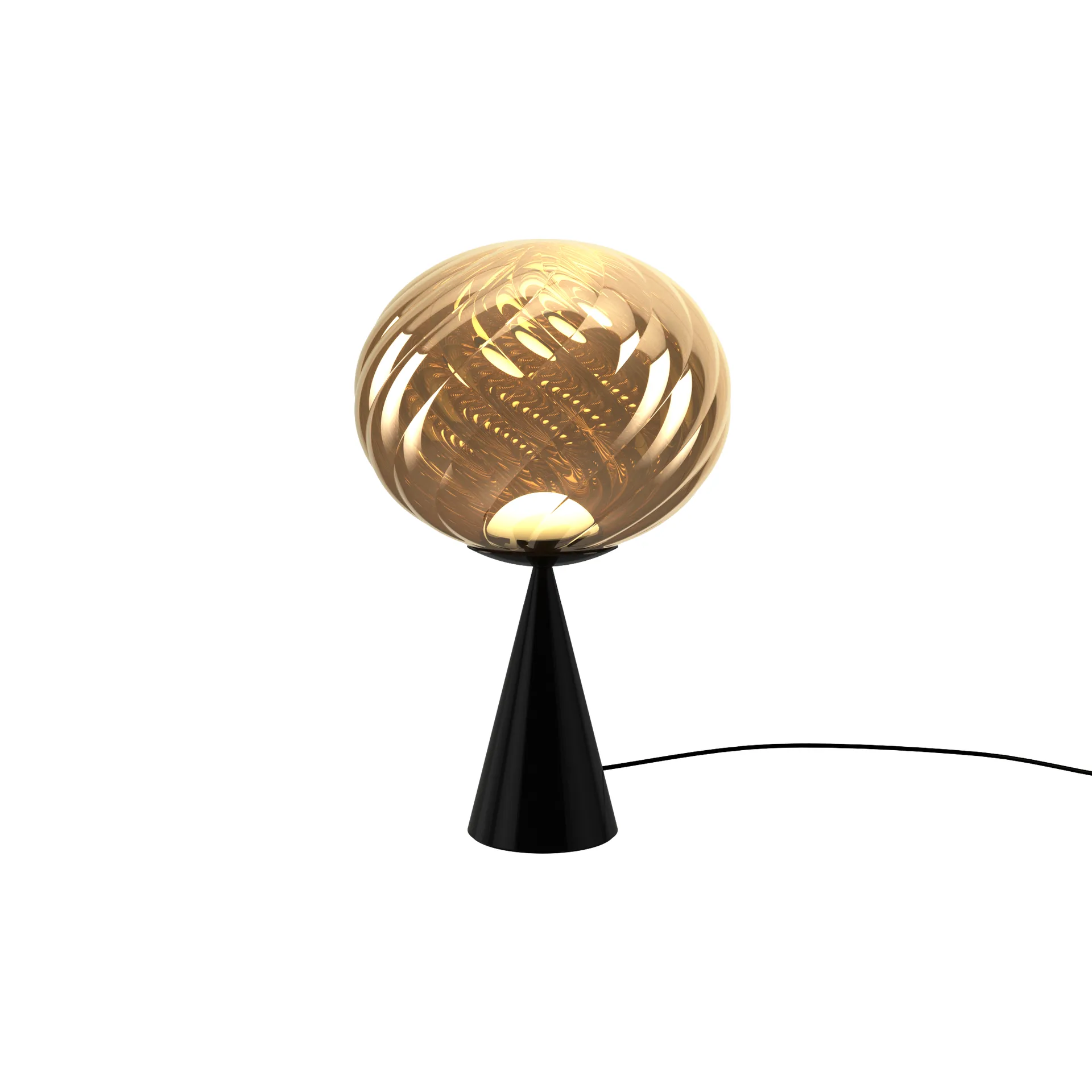 Whirl cone fat tafellamp, Goud-zwart Tom Dixon