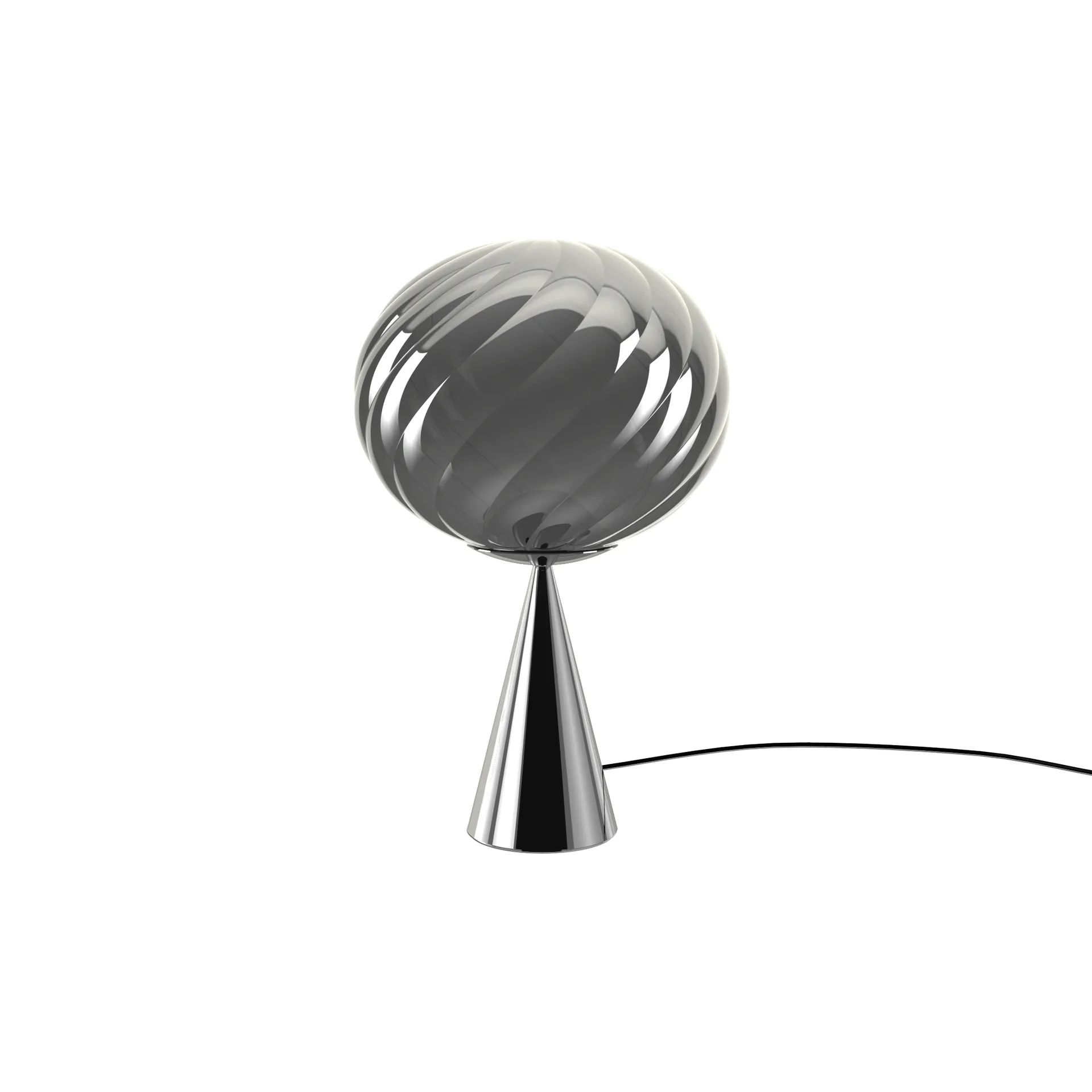Whirl cone fat tafellamp, Zilver-zwart Tom Dixon