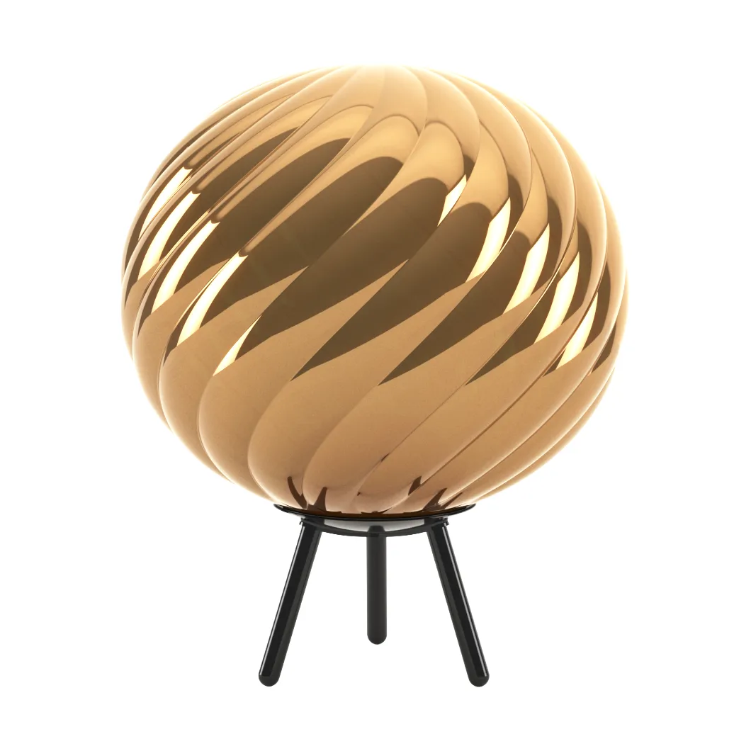Whirl draagbare vloerlamp, Goud-zwart Tom Dixon