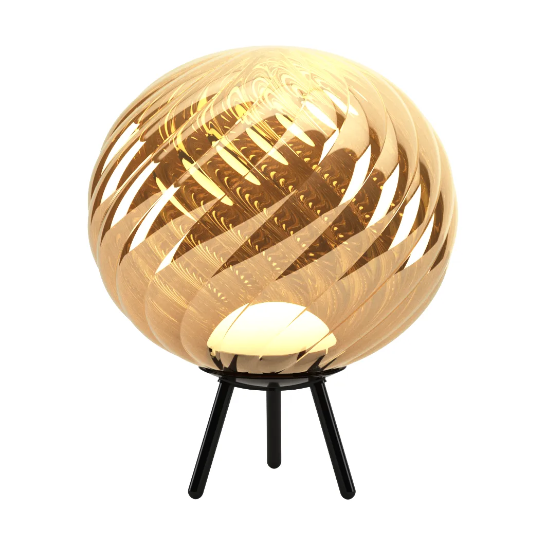 Whirl draagbare vloerlamp, Goud-zwart Tom Dixon