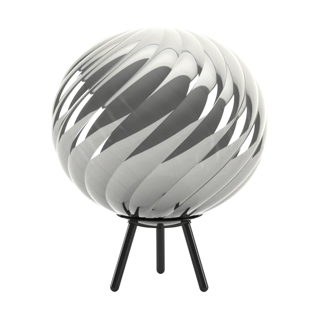 Whirl draagbare vloerlamp, Zilver-zwart Tom Dixon