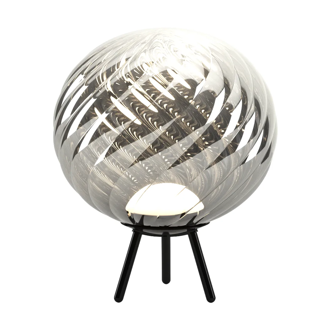 Whirl draagbare vloerlamp, Zilver-zwart Tom Dixon