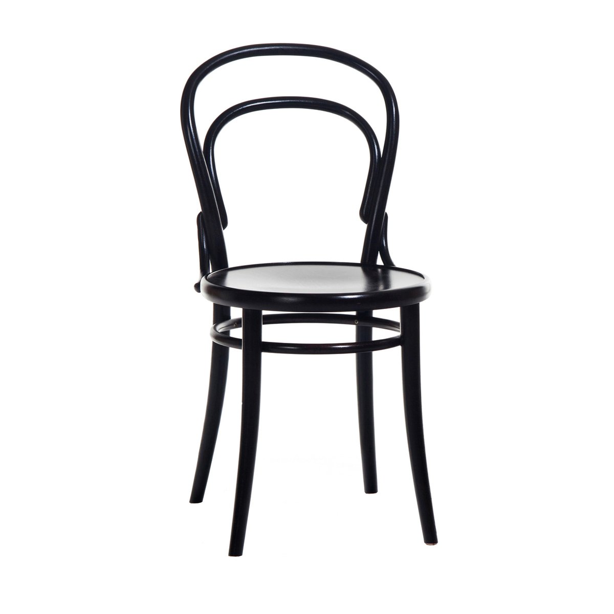TON Ton no.14 stoel Zwartgebeitst B123-New fineerhouten zitting