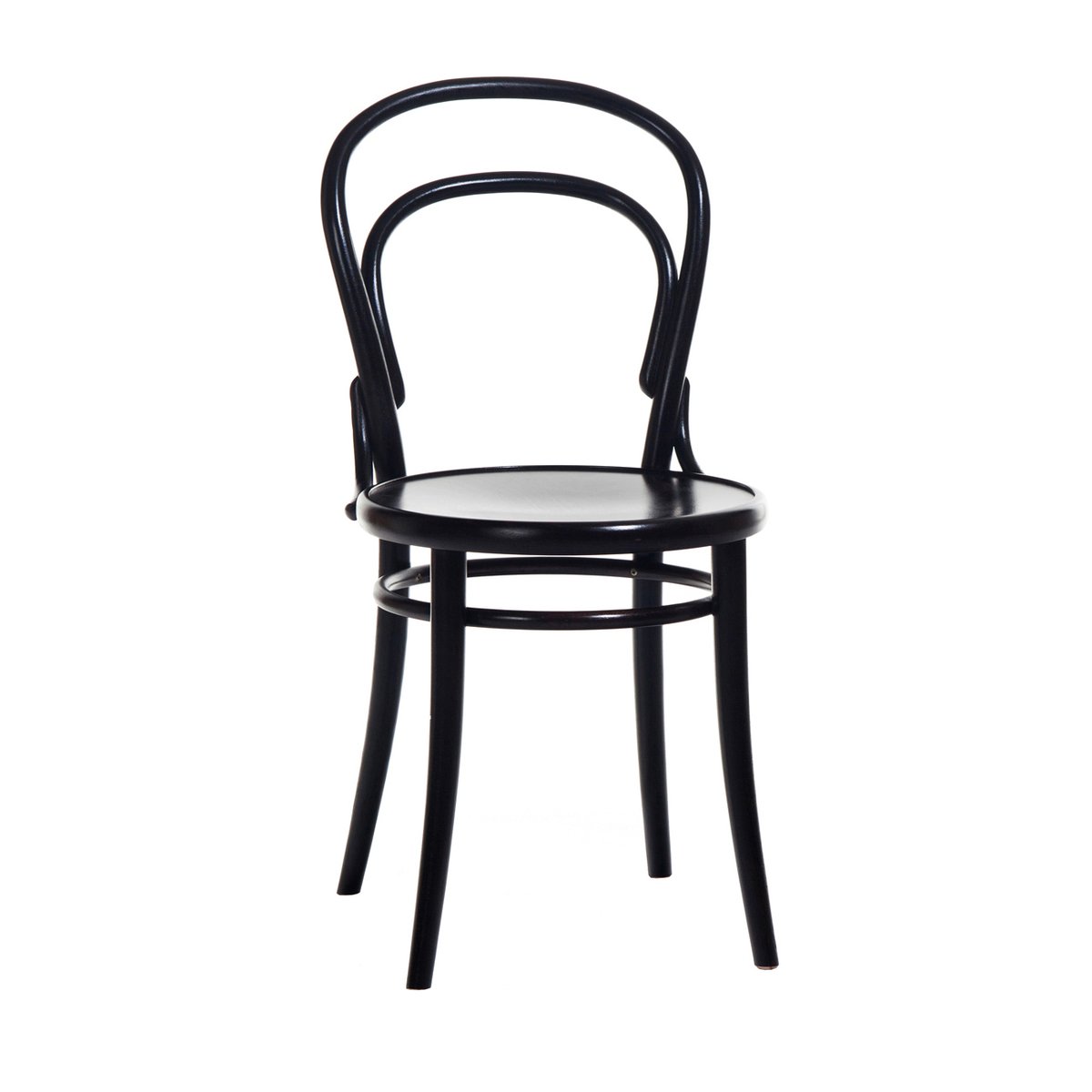 Ton no.14 stoel Zwartgebeitst B123-New fineerhouten zitting