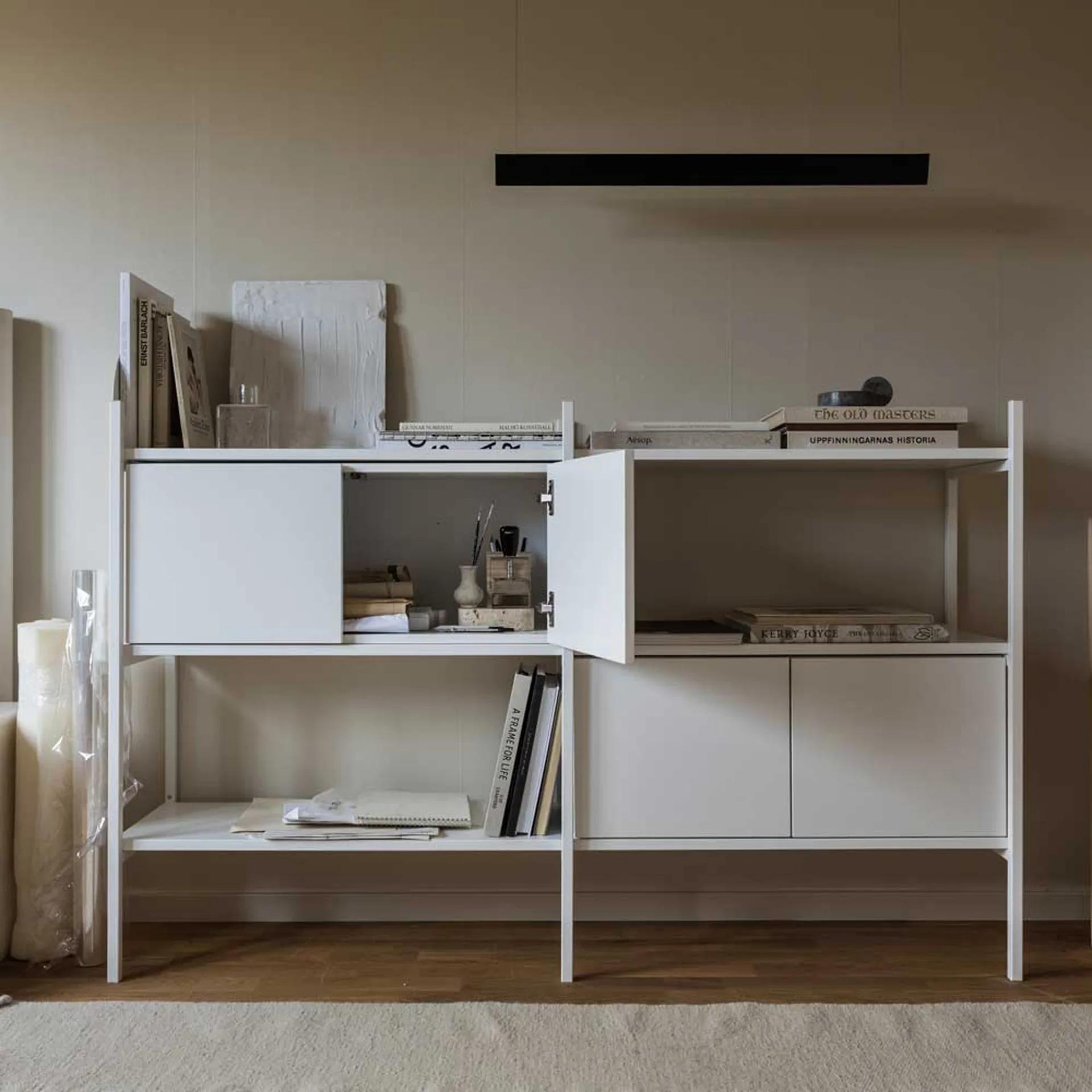 Portal kleine boekenkast, Wit, 158 cm,  TÔNN furniture