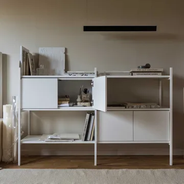 Portal kleine boekenkast, Wit, 158 cm - TÔNN furniture