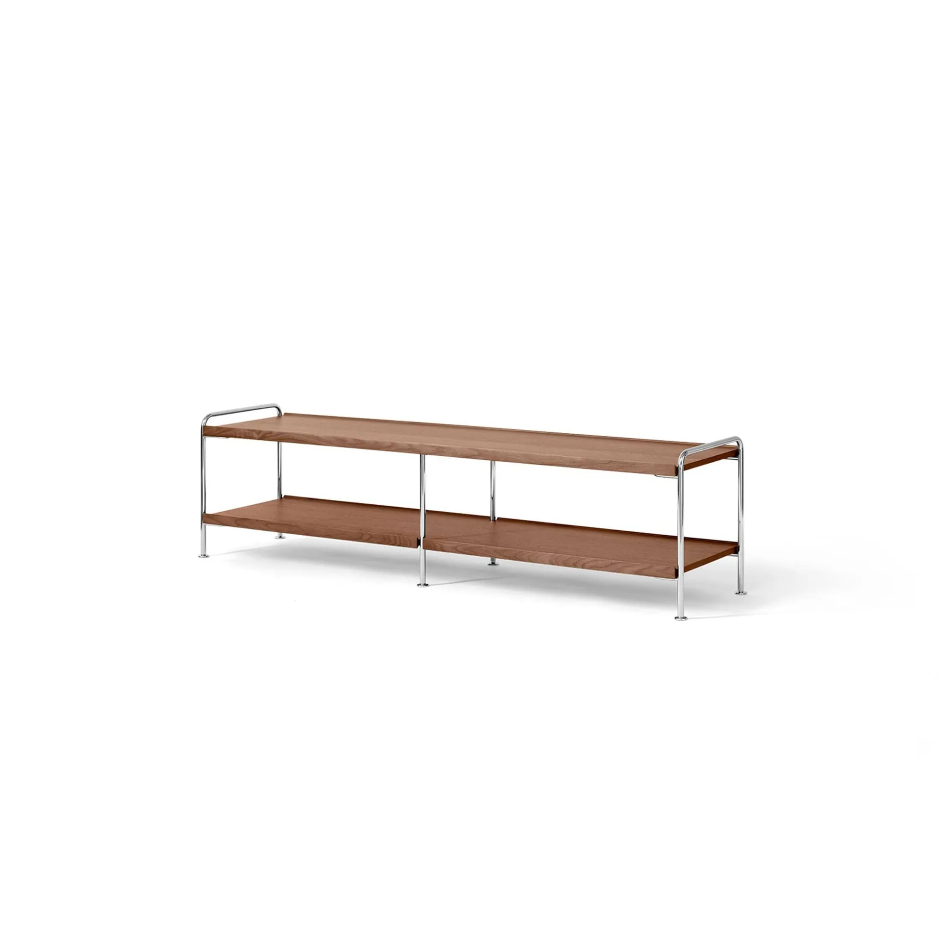 Alima NDS4 consoleplank, Gelakt noten-chroom, 162x42x38 cm &Tradition