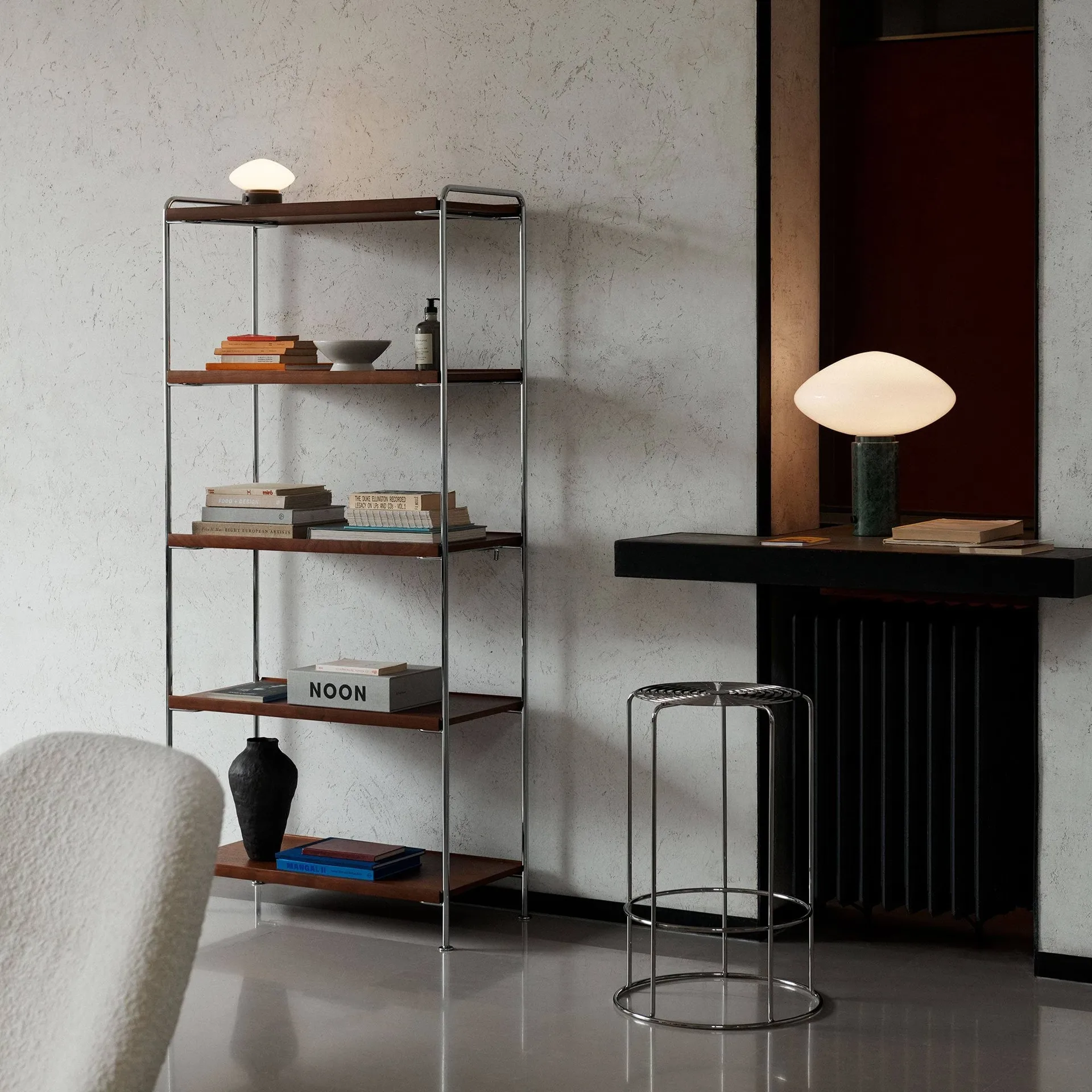 Alima NDS6 wandrek, Gelakt noten-chroom &Tradition