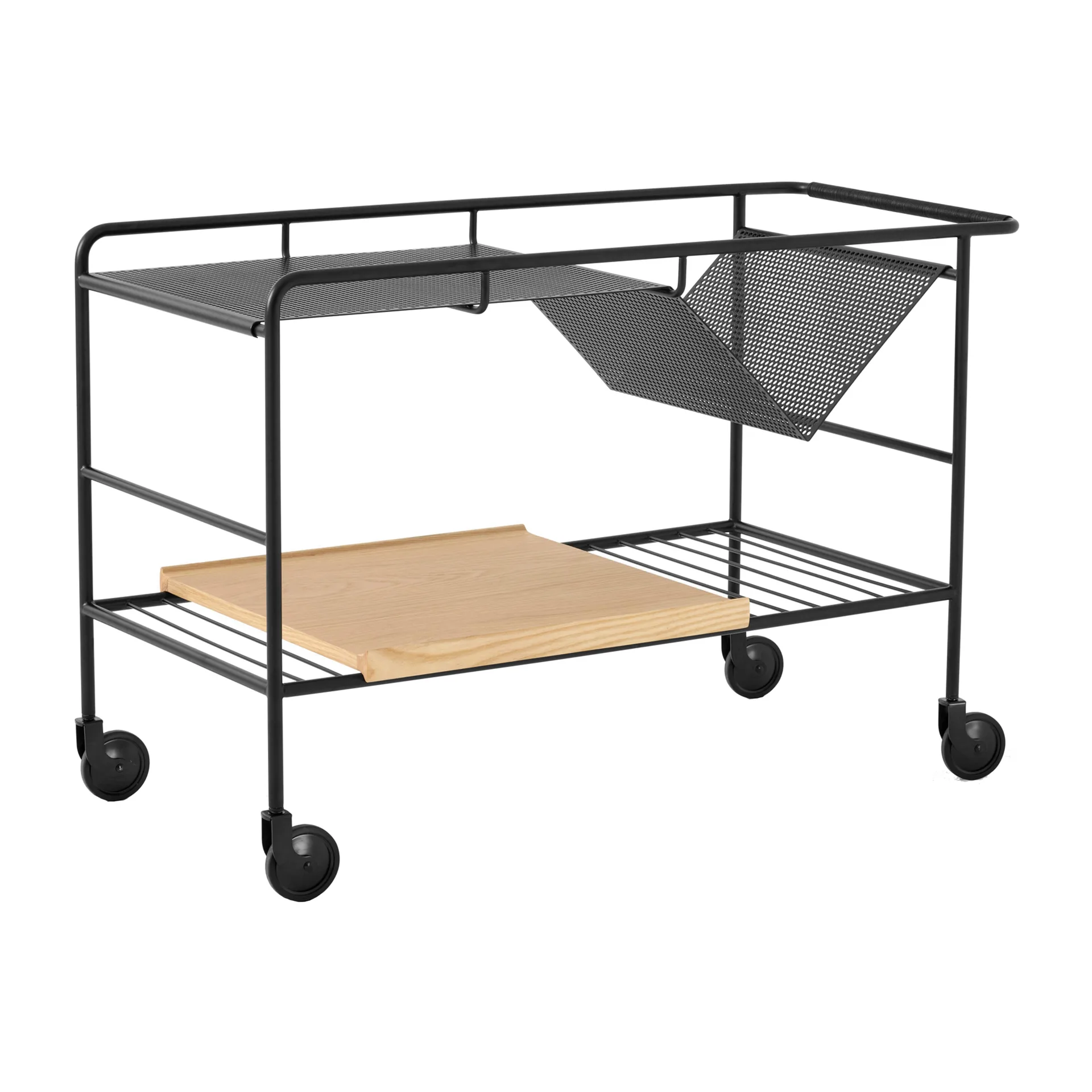 Alima opbergtrolley gelakt eikenhout, Black & lacquered oak &Tradition