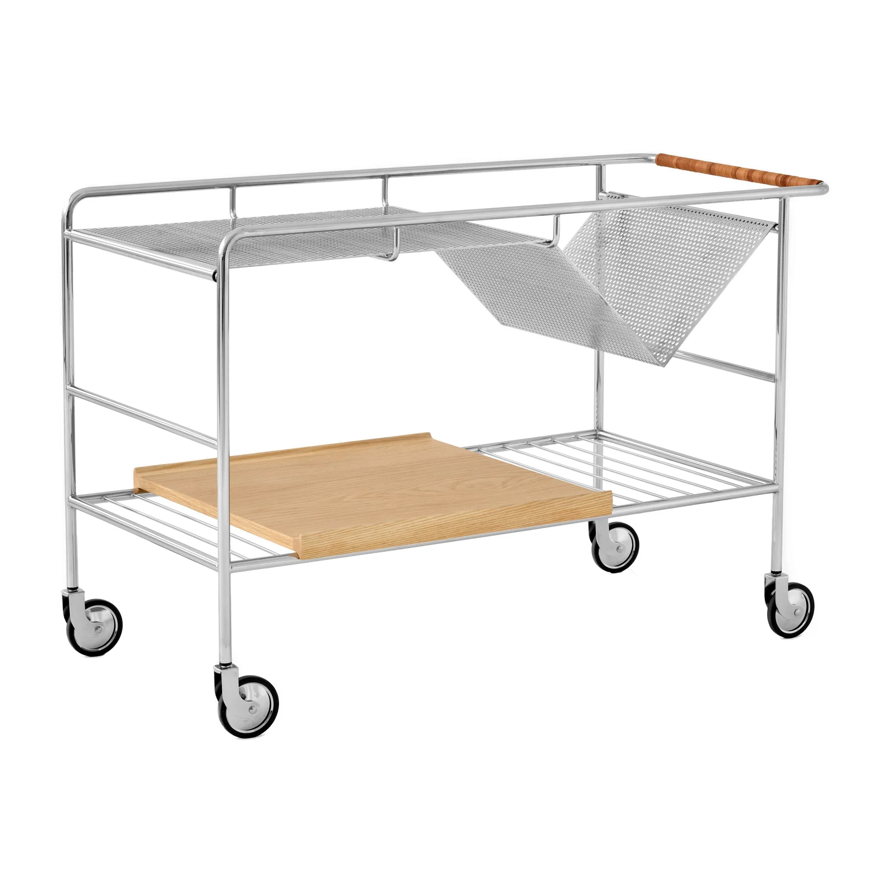 Alima opbergtrolley gelakt eikenhout, Chrome & lacquered oak &Tradition