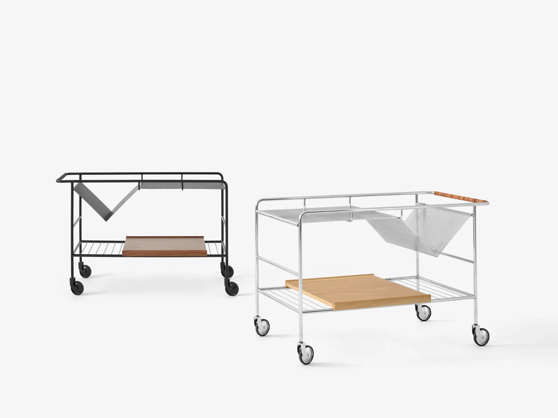 Alima opbergtrolley gelakt eikenhout, Chrome & lacquered oak &Tradition