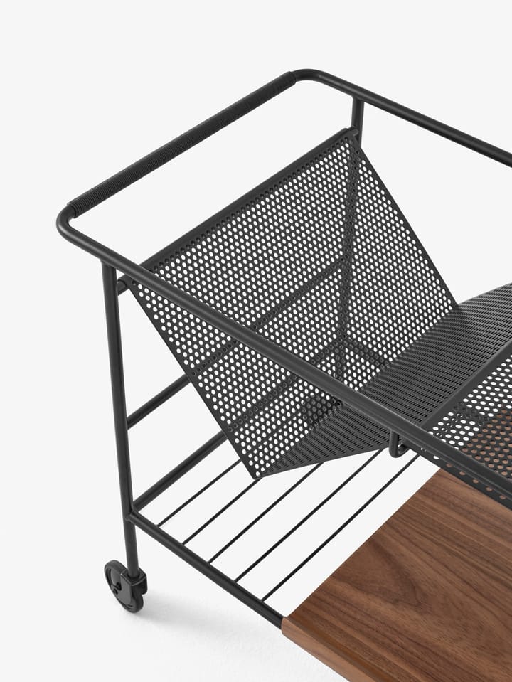 Alima opbergtrolley gelakt walnoot, Black & lacquered walnut &Tradition