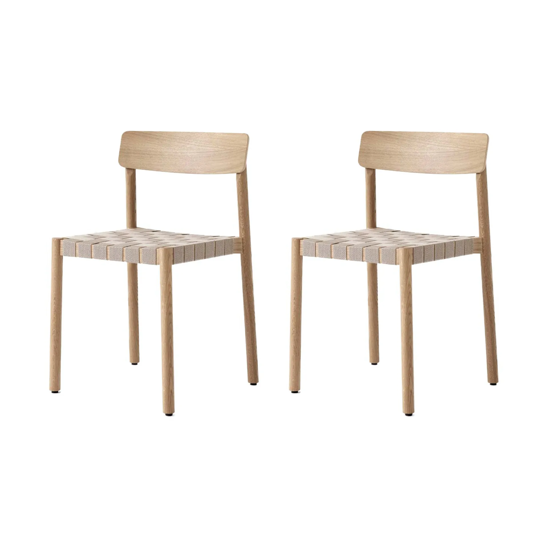 Betty TK1 stoel, Eik-natuurlijk gevlochten linnenbandzitting, 2-pack,  &Tradition