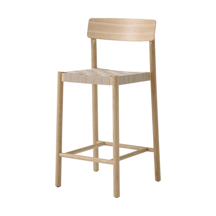 Betty TK12 Counter Chair barkruk 65 cm - Natuurkleurig linnen-gelakt eikenhout - &Tradition