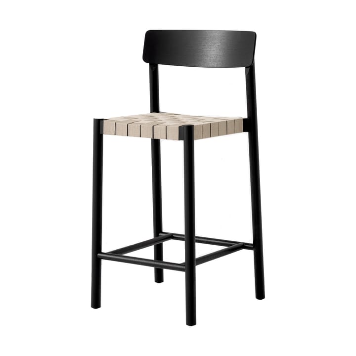 Betty TK12 Counter Chair barkruk 65 cm - Natuurkleurig linnen-zwartgelakte es - &Tradition
