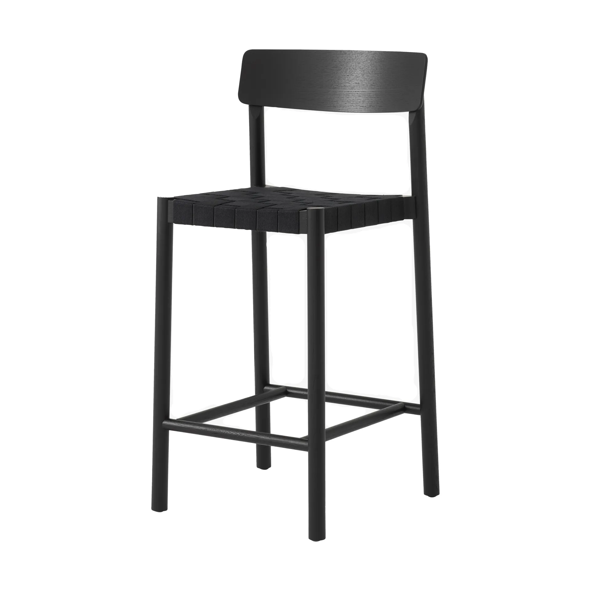 Betty TK12 Counter Chair barkruk 65 cm, Zwart linnen-zwartgelakte es &Tradition