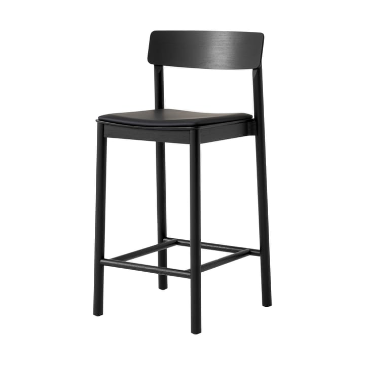 Betty TK14 Counter Chair barkruk 65 cm - Noble zwart leer-zwartgelakte es - &Tradition
