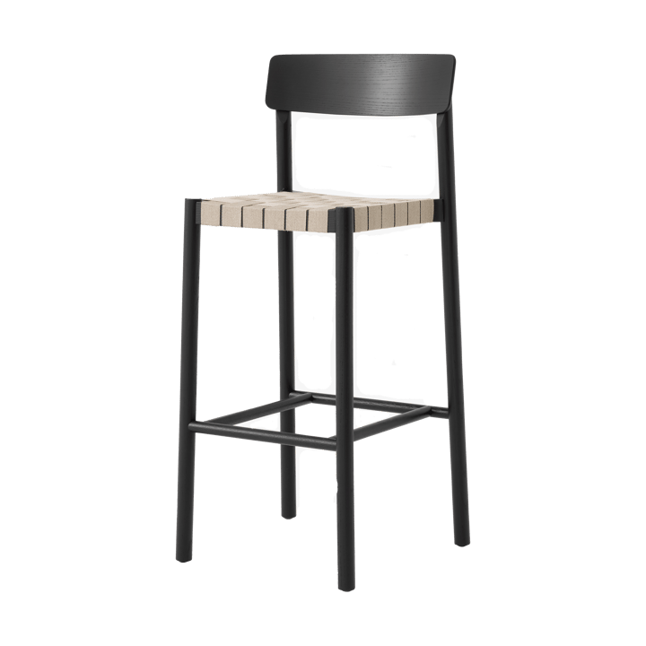 Betty TK15 Bar Chair barkruk 75 cm - Zwartgelakte es-natuurkleurig linnen - &Tradition