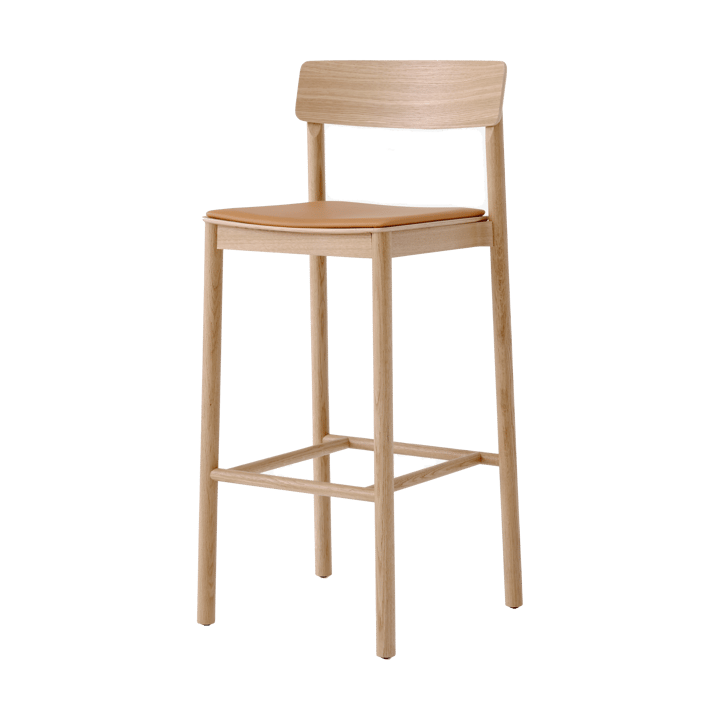 Betty TK17 Bar Chair barkruk 75 cm - Noble cognackleurig leer-gelakt eikenhout - &Tradition