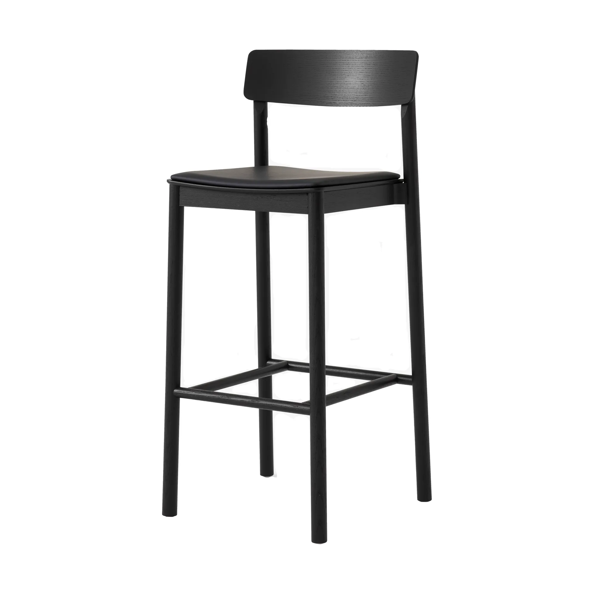 Betty TK17 Bar Chair barkruk 75 cm, Noble zwart leer-zwartgelakte es &Tradition