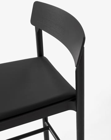 Betty TK17 Bar Chair barkruk 75 cm - Noble zwart leer-zwartgelakte es - &Tradition