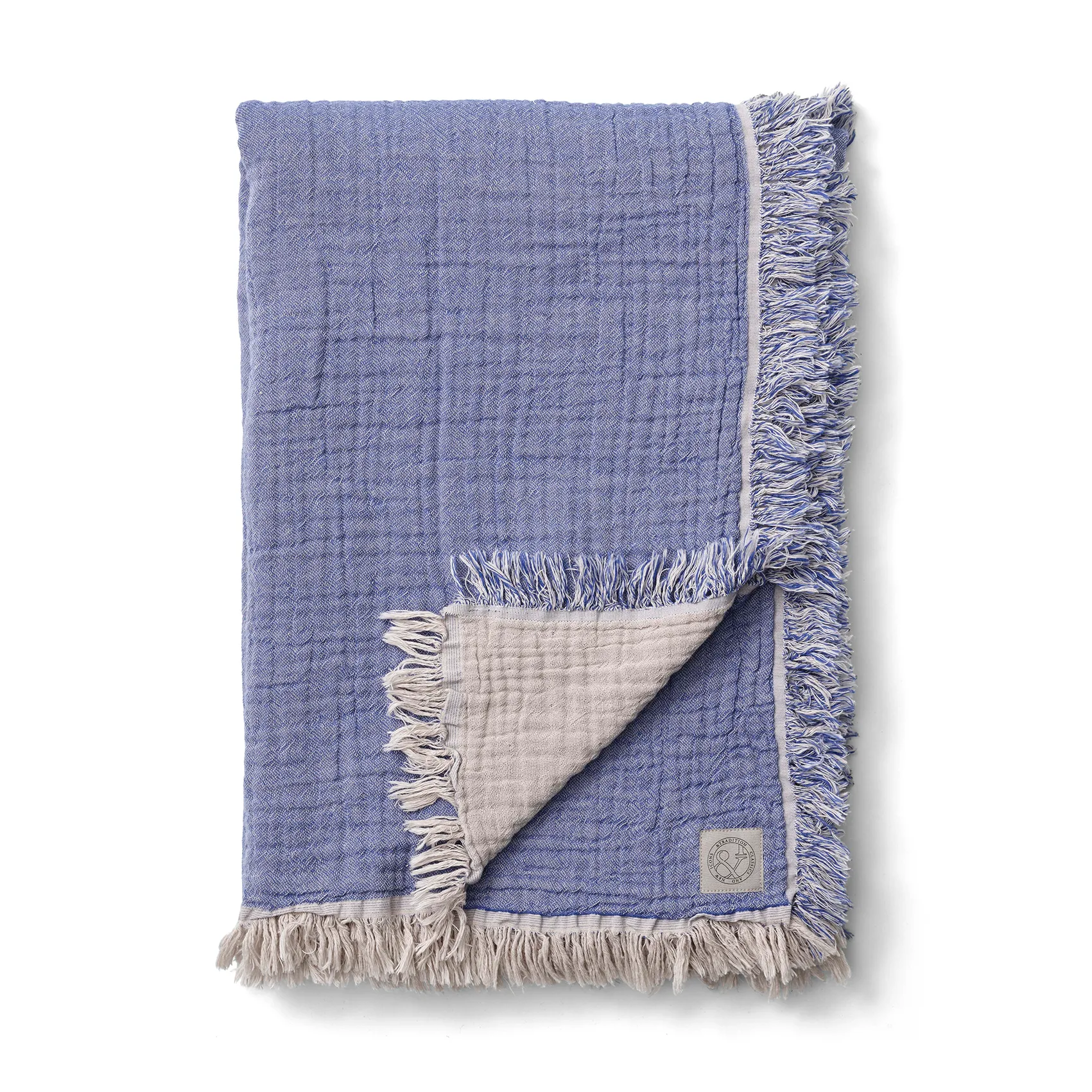 Collect katoenen plaid SC32 140x210 cm, Cloud & Blue (beige-blauw) &Tradition