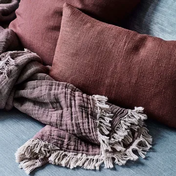 Collect katoenen plaid SC32 140x210 cm - Cloud & Burgundy (beige-rood) - &Tradition