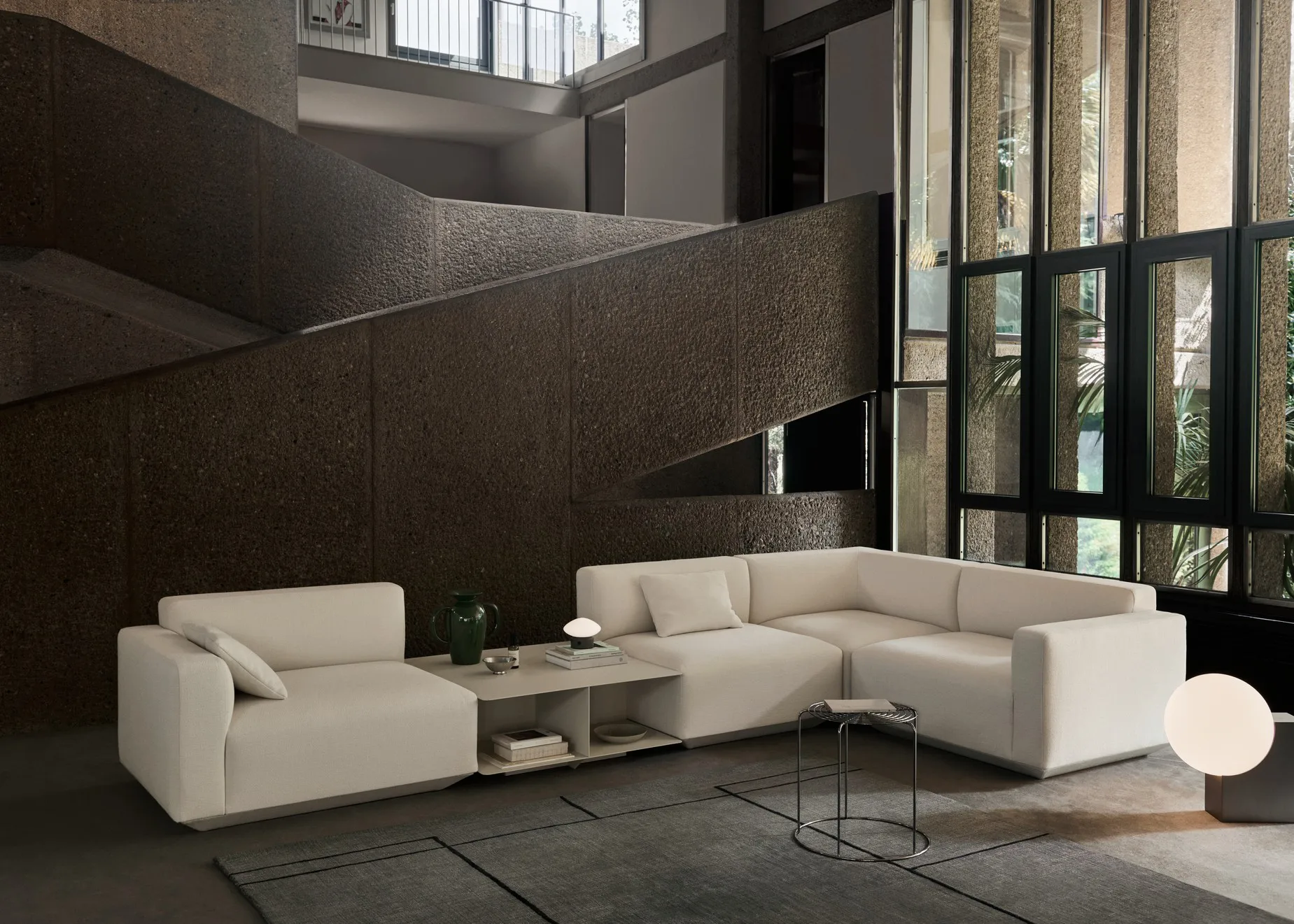 Develius EV3 salontafel, Steel ivory, Ø89x40 cm &Tradition