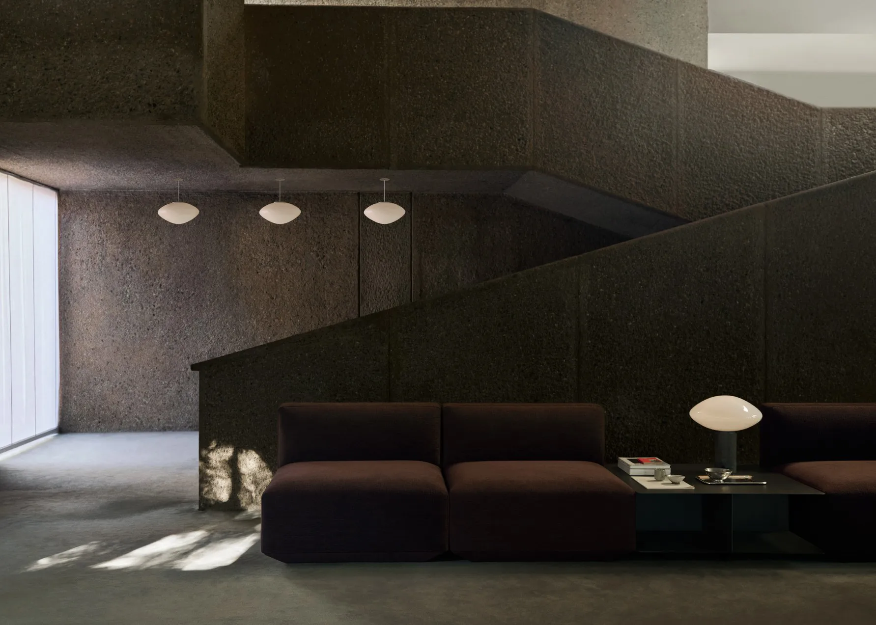 Develius EV3 salontafel, Steel stone grey, Ø89x40 cm &Tradition