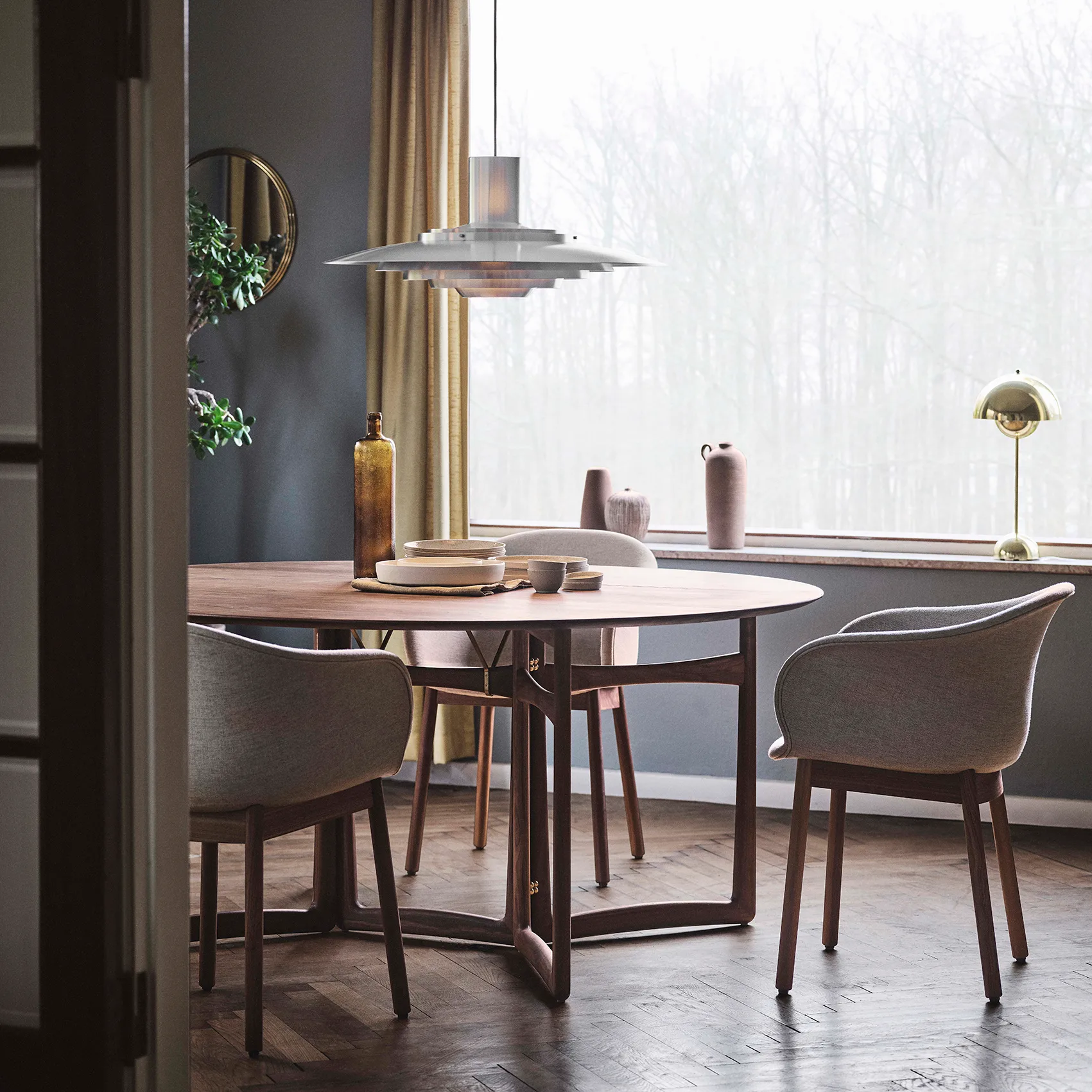 Drop Leaf eettafel HM6, Walnoot &Tradition