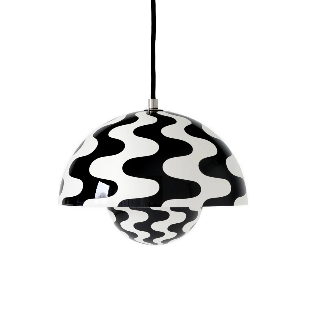 Flowerpot  VP1 hanglamp, Black-white pattern &Tradition