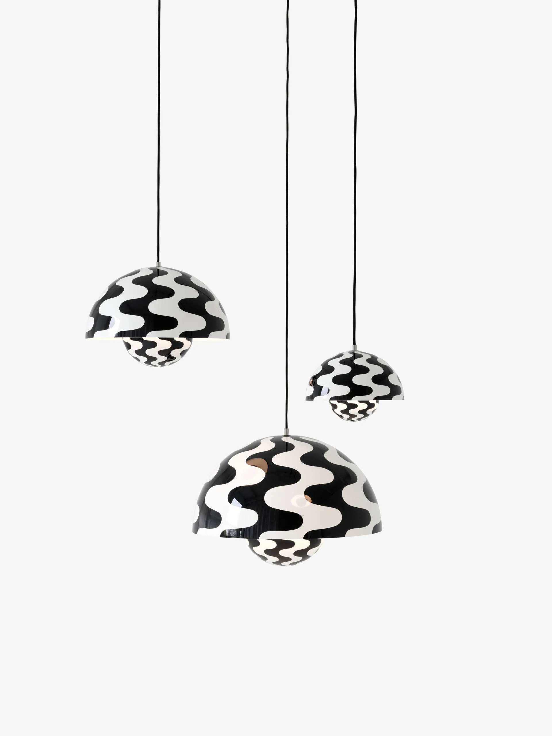 Flowerpot  VP1 hanglamp, Black-white pattern &Tradition