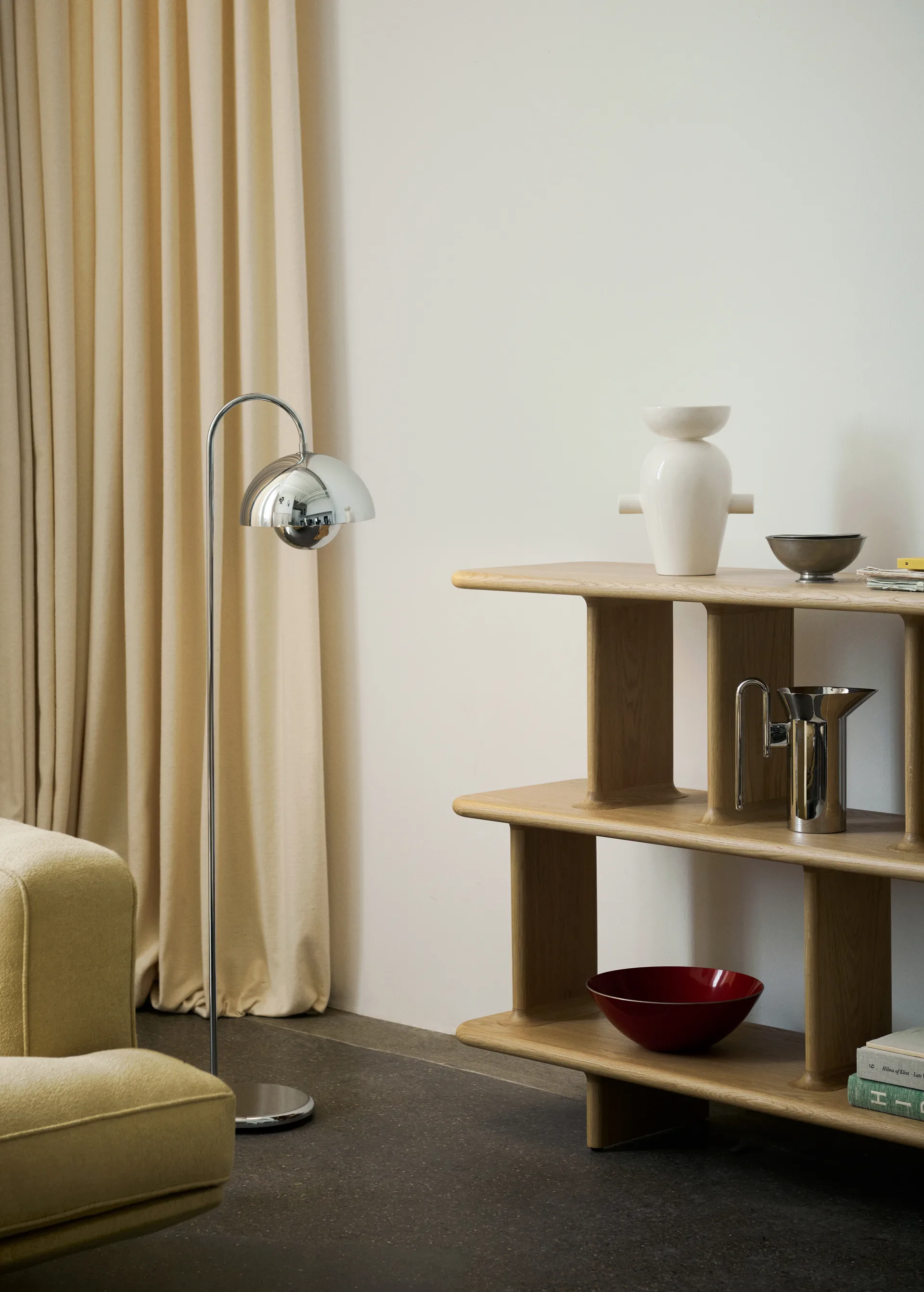 Flowerpot VP12 vloerlamp, Chrome &Tradition