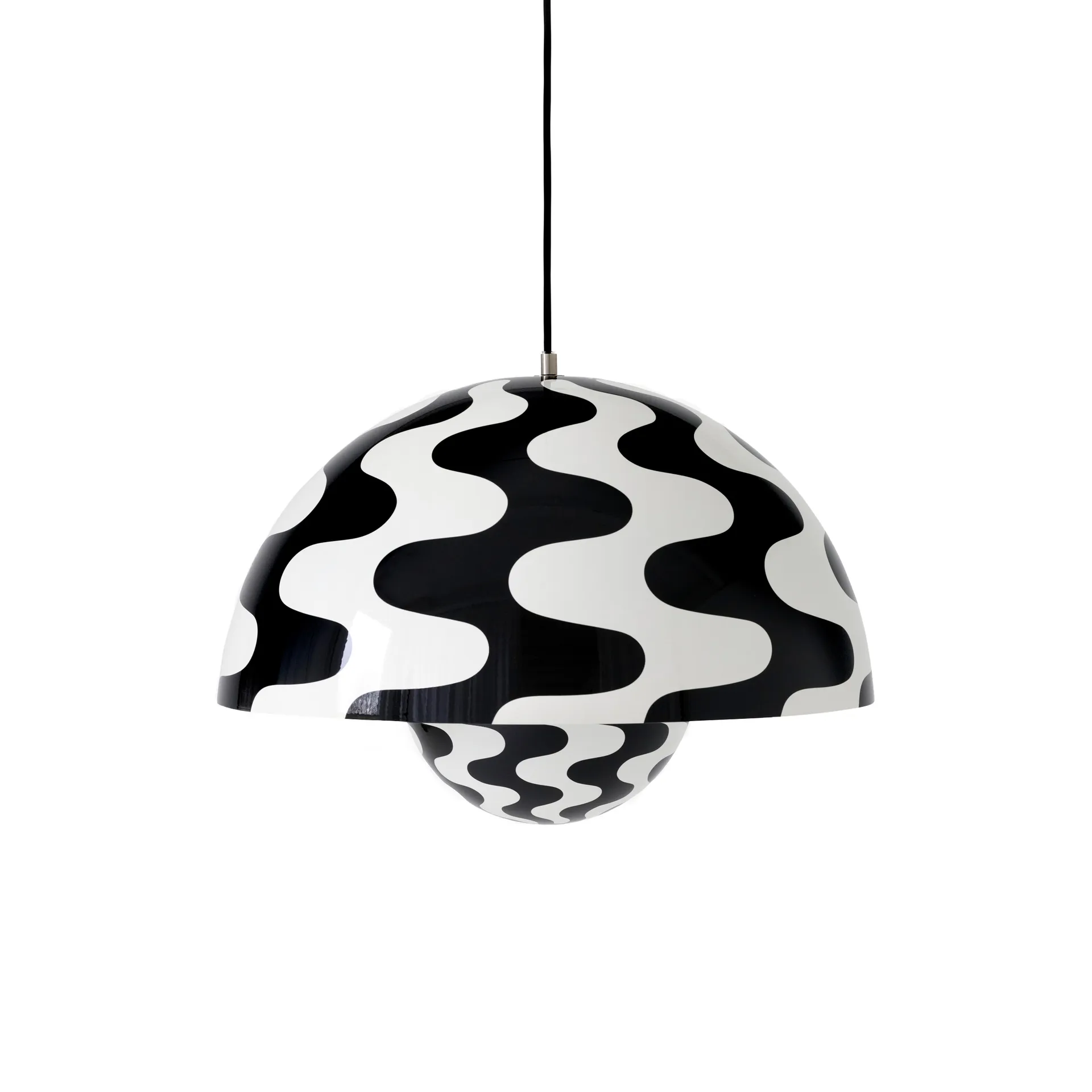 Flowerpot VP2 hanglamp groot, Black-white pattern &Tradition