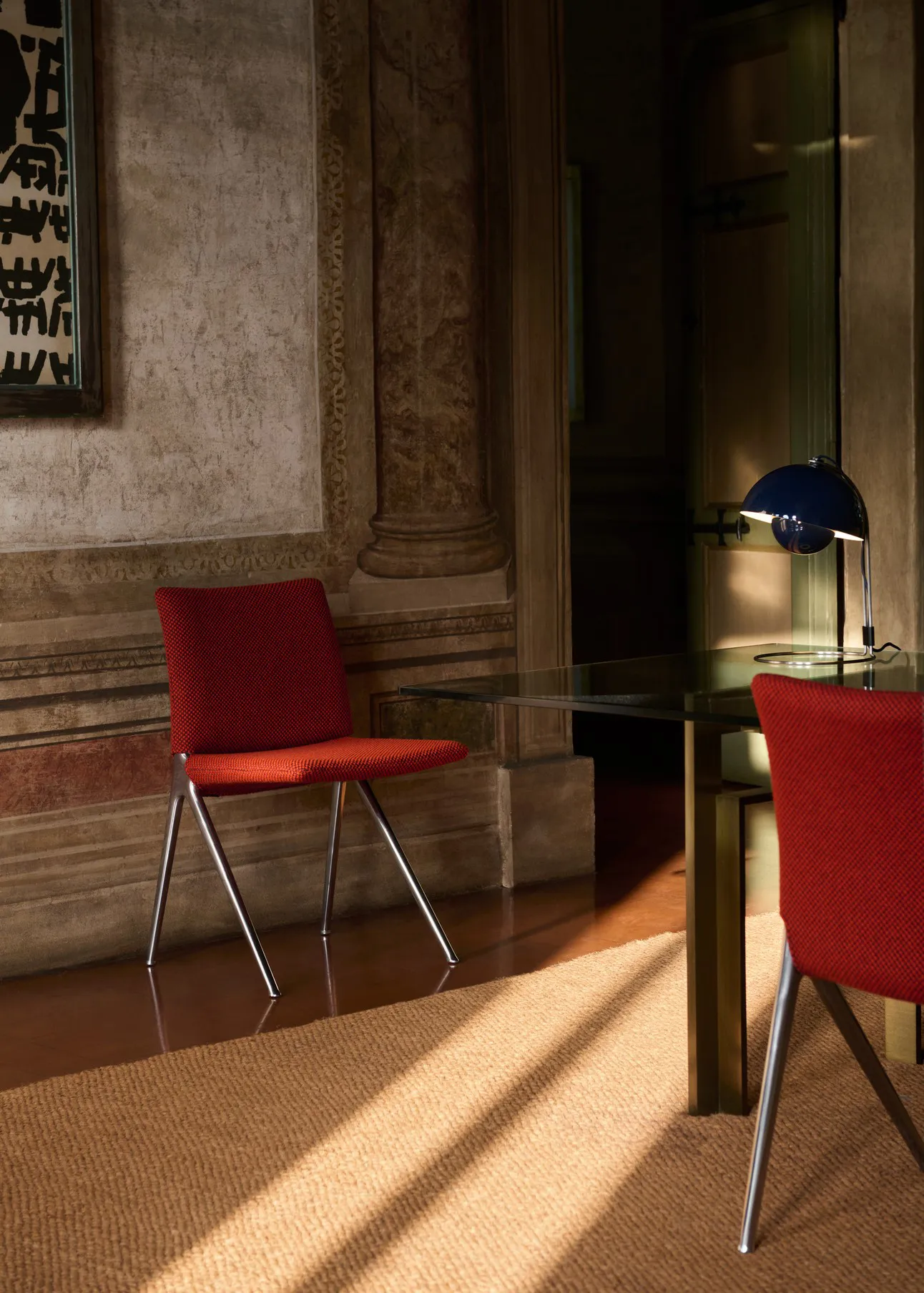 Flowerpot VP4 tafellamp, Steel blue &Tradition