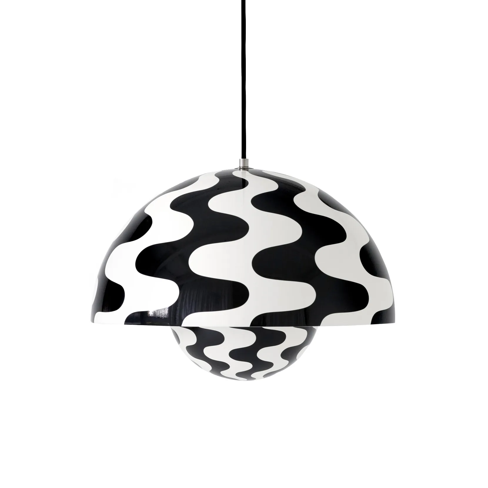 Flowerpot VP7 hanglamp, Black-white pattern &Tradition