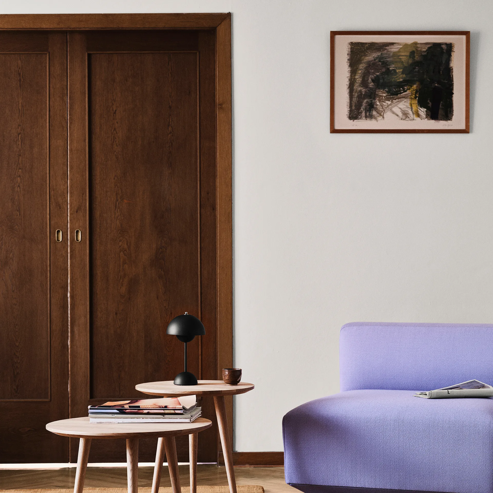 Flowerpot VP9 draagbare tafellamp, Matt black &Tradition