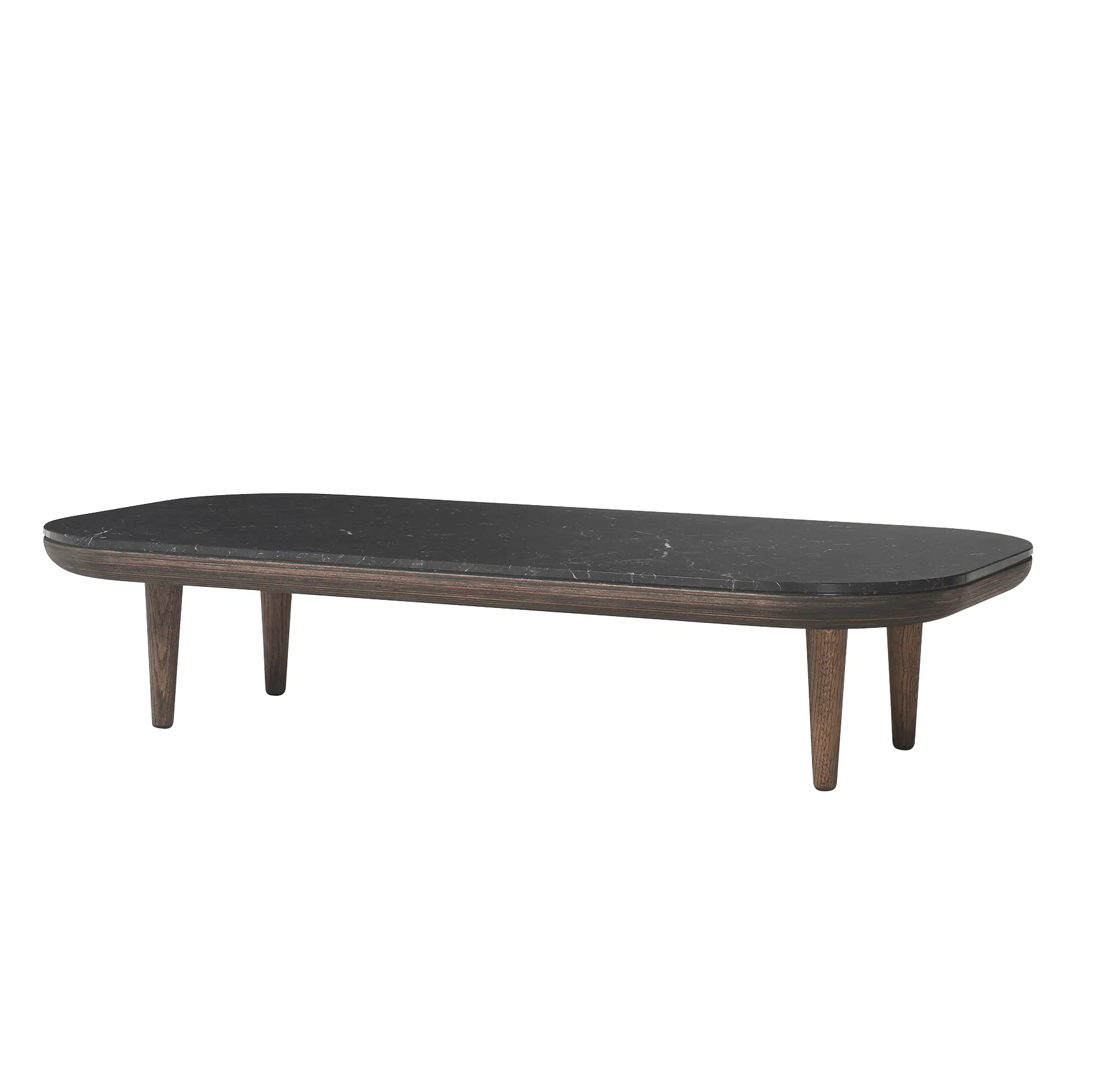 Fly tafel SC5, gerookt geolied eikenhout + zwart marmer &Tradition