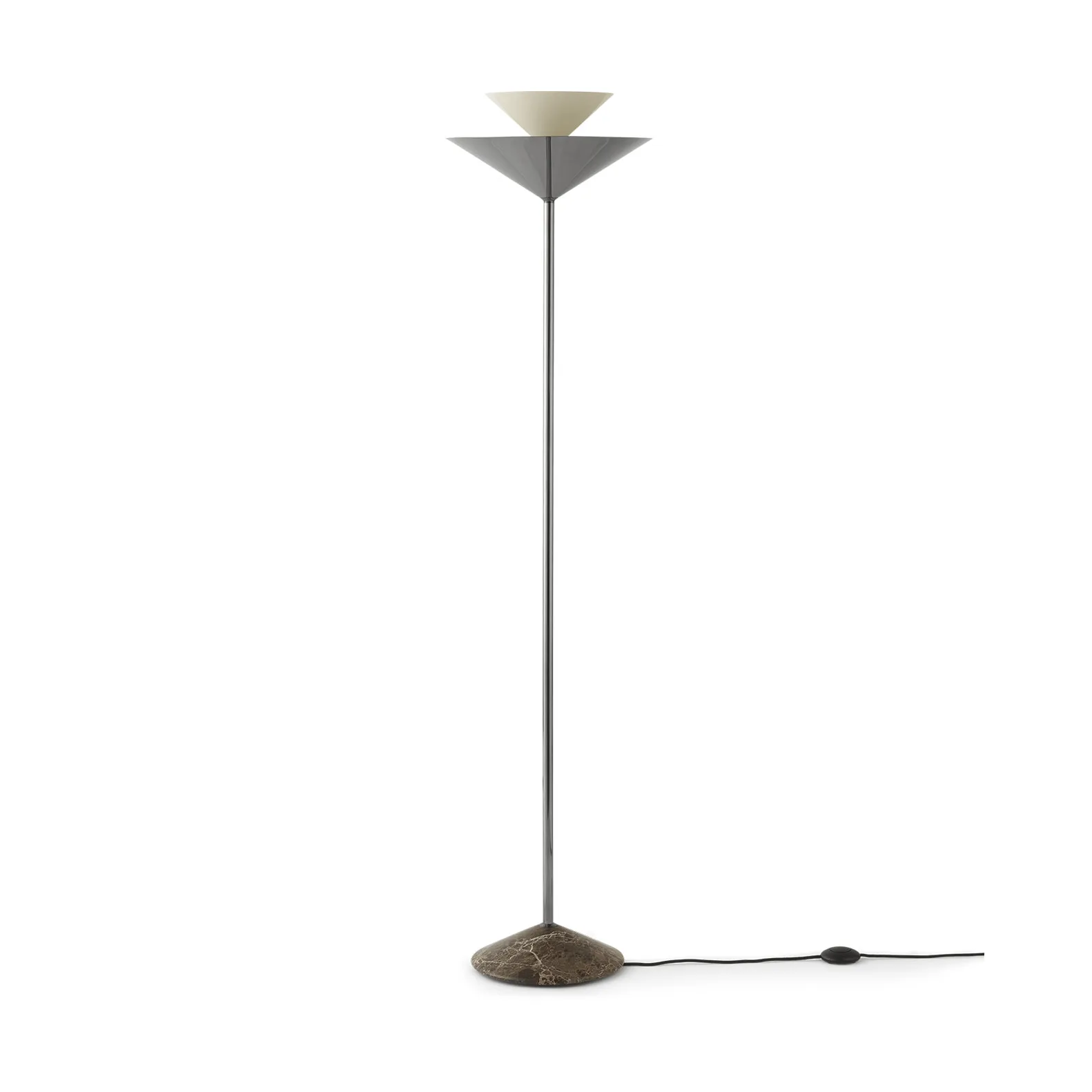 Gio LN 28 vloerlamp, donker chroom, marmer &Tradition