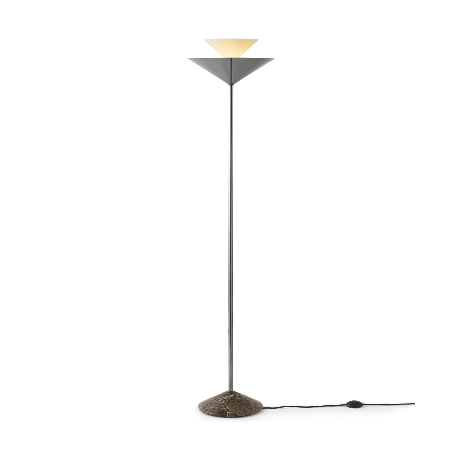 Gio LN 28 vloerlamp, donker chroom, marmer &Tradition