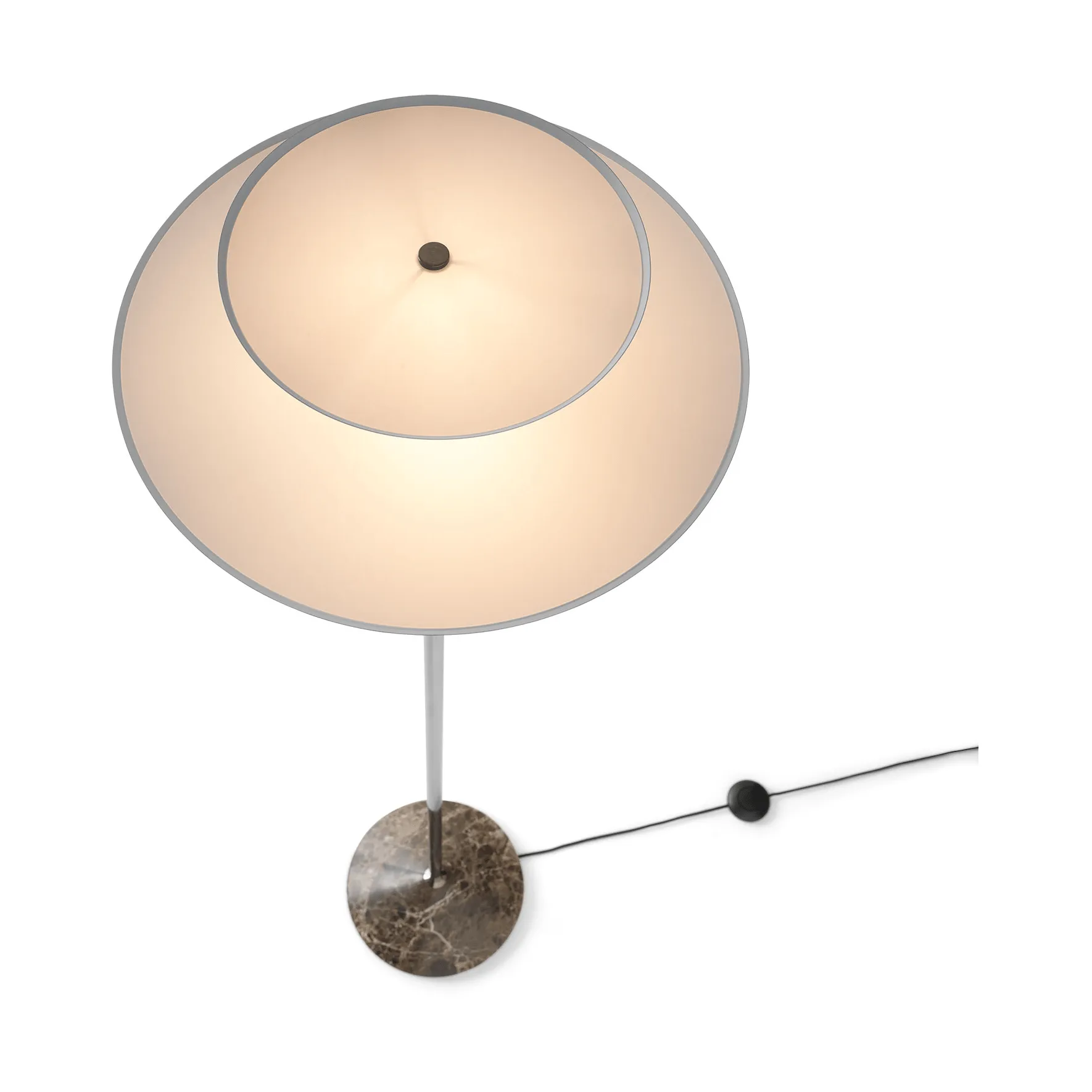 Gio LN 28 vloerlamp, donker chroom, marmer &Tradition