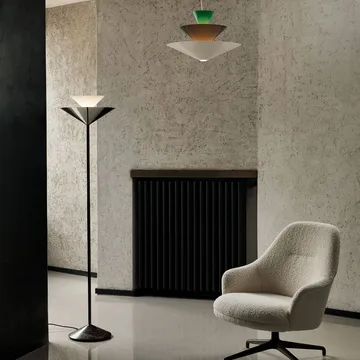 Gio LN 28 vloerlamp - donker chroom, marmer - &Tradition