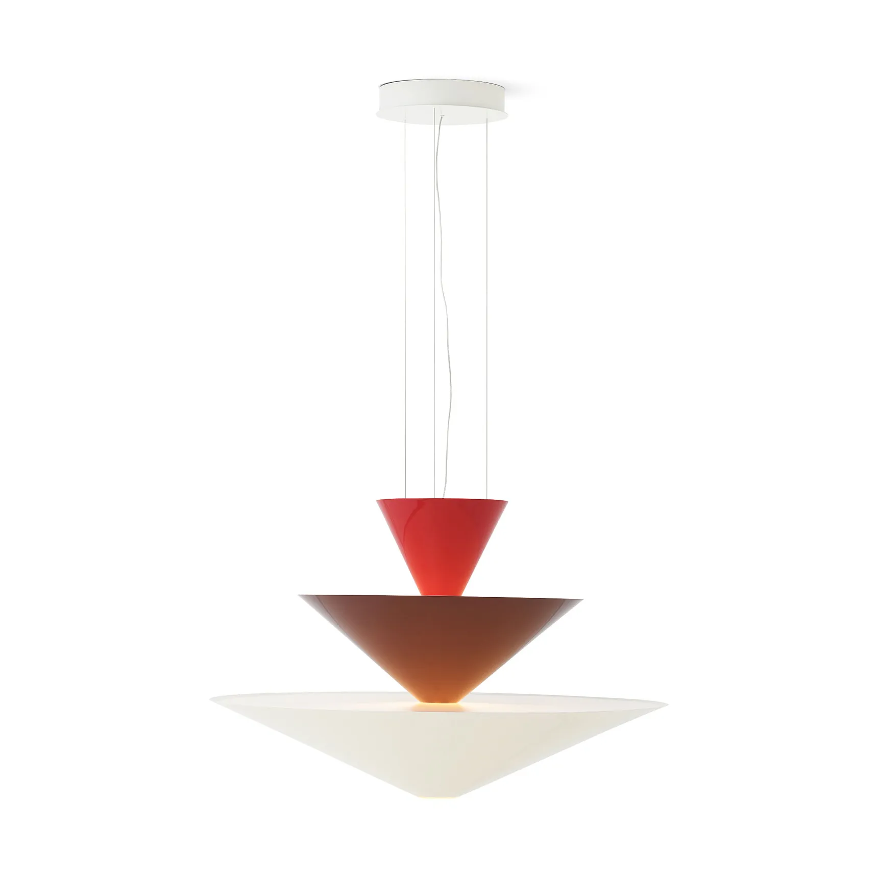 Gio LN15 hanglamp Ø92 cm, Vermilion red-d. burgundy-ecru &Tradition