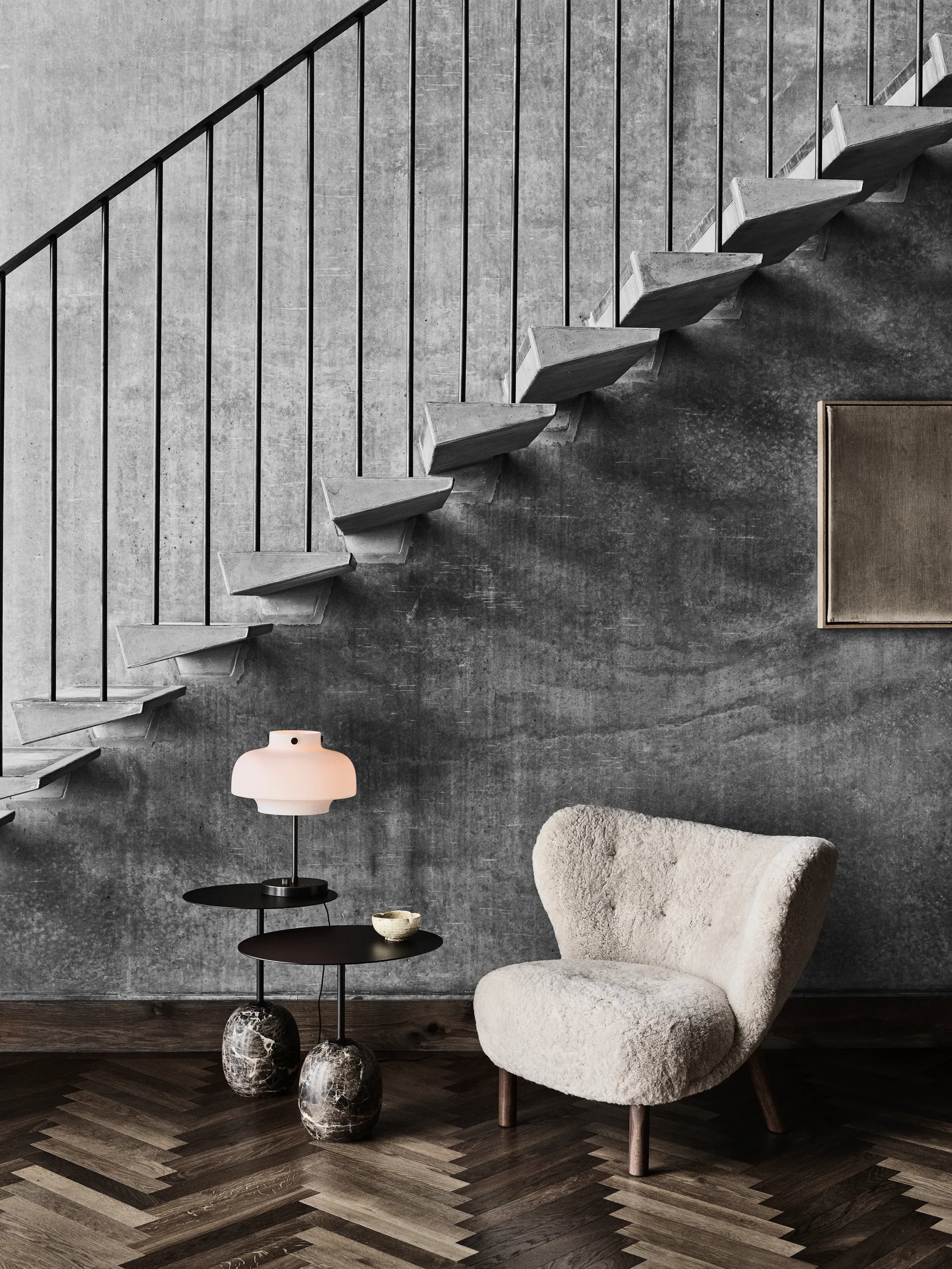 Lato tafel LN8, Warm black-Emparador marble &Tradition