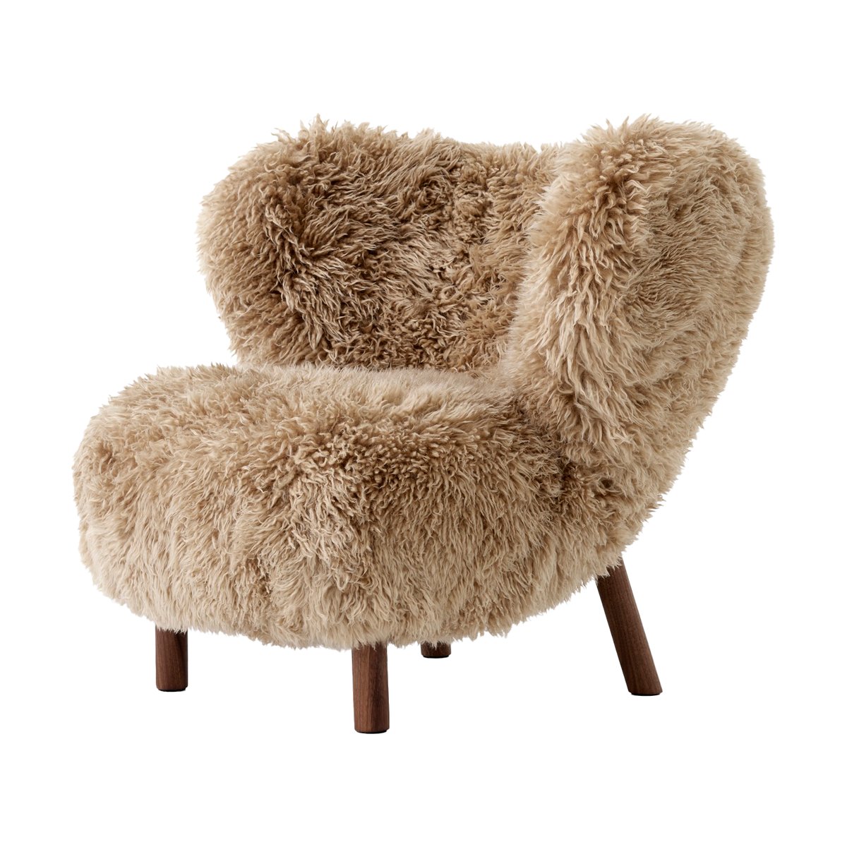 &Tradition Little Petra VB1 fauteuil Geoliede walnoot-Sheepskin honey