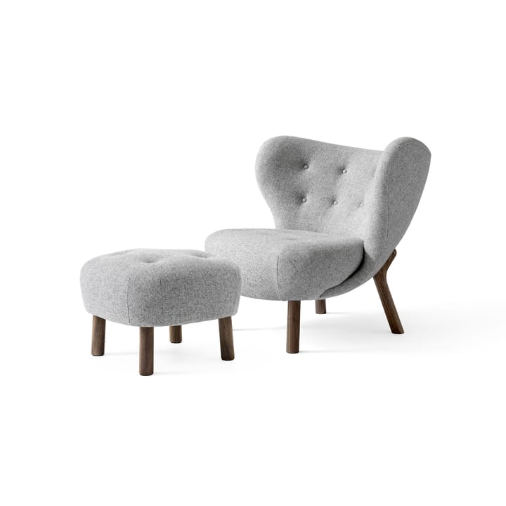 Little Petra VB1 fauteuil incl. poef ATD1 - Geolied walnoothout-Hallingdal - &Tradition