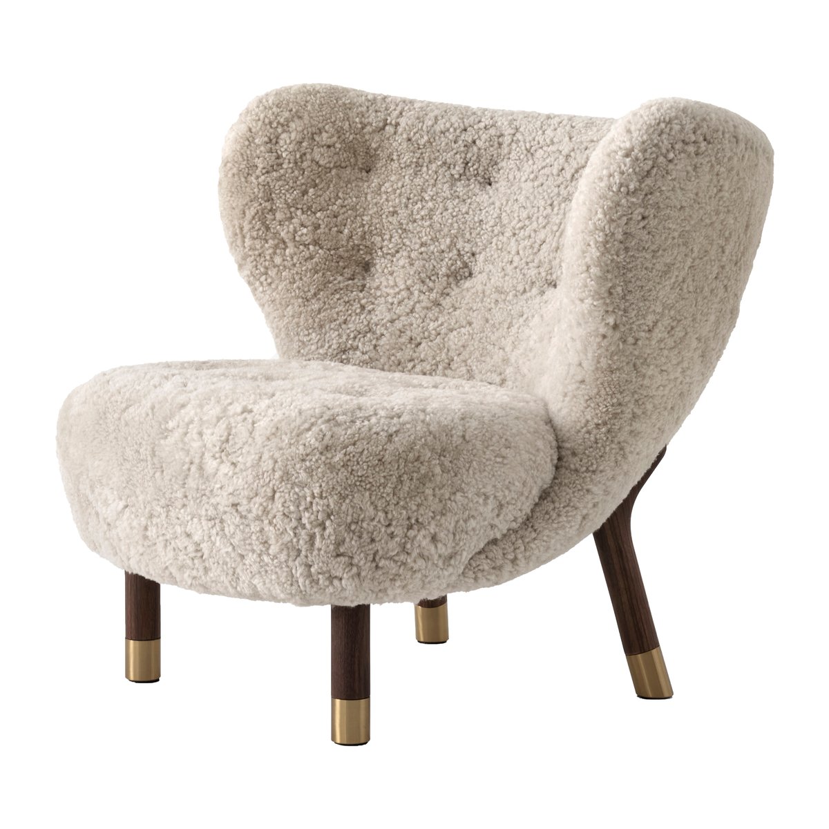 &Tradition Little Petra VB1 fauteuil Limited Edition Walnoot, messing-Moonlight